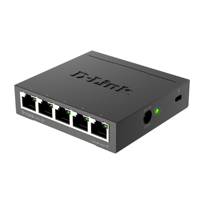 D-Link DGS-105 Non gestito L2 Gigabit Ethernet (10/100/1000) Nero - immagine 2