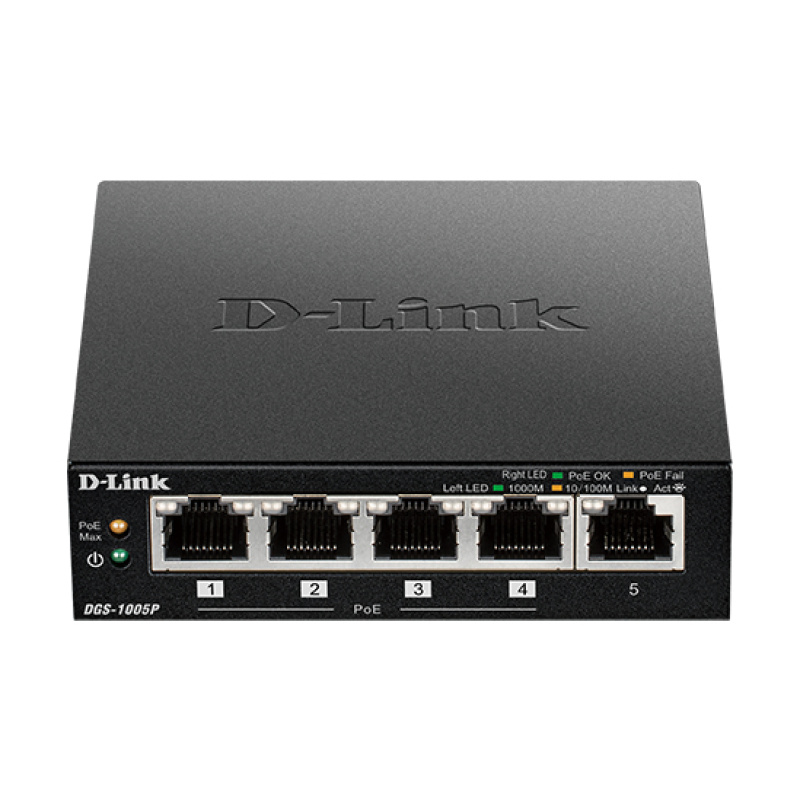 D-Link DGS-1005P/E switch di rete Non gestito Gigabit Ethernet (10/100/1000) Supporto Power over Ethernet (PoE) Nero - immagine 3